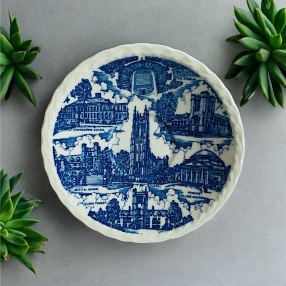 Vintage Vernon Kilns Duke University Commemorative Porcelain Plate 4.5" Mini